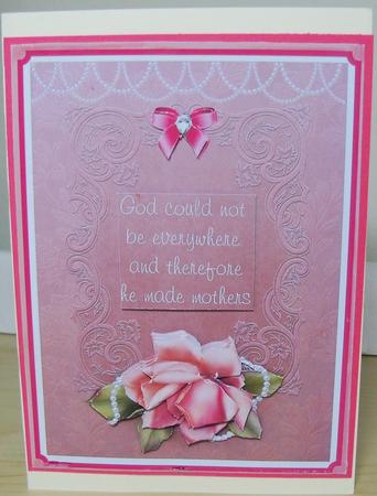 Mothers Pearly Rose Card Front by Nikki Bevan
