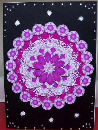 Purple Vintage Lace Decoupage Mandala Topper for Cards by Nikki Bevan