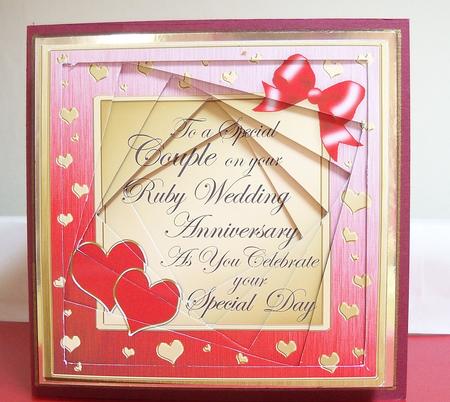 8 x 8 Ruby Wedding Anniversary Twisted Tunnel Card Kit by Nikki Bevan