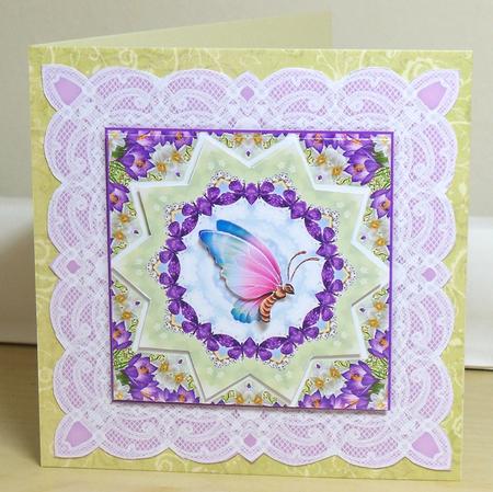 Butterflies, Crocus & Lace Square Topper Sheet 3 by Nikki Bevan