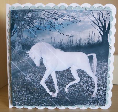 White Unicorn Triangle Corner Stacker by Nikki Bevan