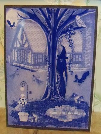 Spooky Halloween or Samhain Quick Card with Sentiments by Nikki Bevan