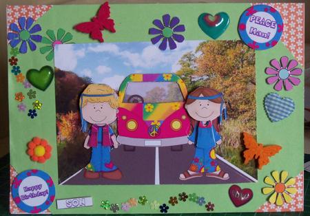 Vw Camper Van Hippies (1) Decoupage Card Sheet by Nikki Bevan