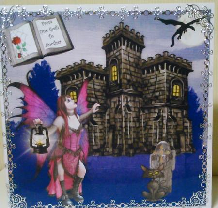Goth Fairy Greetings from Gothic Castle Card Topper & Tags by Nikki Bevan