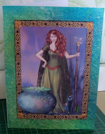Witch & Cat (1) Samhain - Halloween - A5 Card Topper by Nikki Bevan