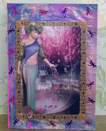 Summer Solstice (2) A5 Card Topper with Decoupage by Nikki Bevan