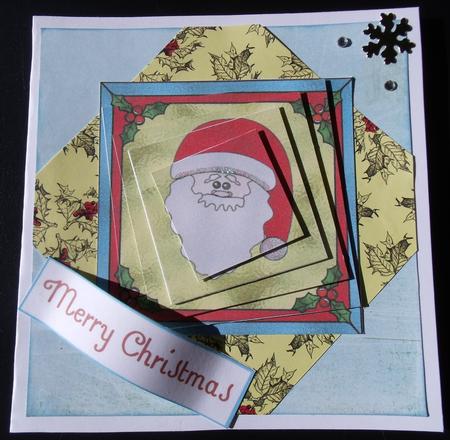 Stained Glass Santa Twisted Pyramid by Nicola Buckley-Feiven