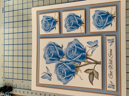 Lovely Watercolor Roses N Butterflies Get Well Topper by Niki Bailey