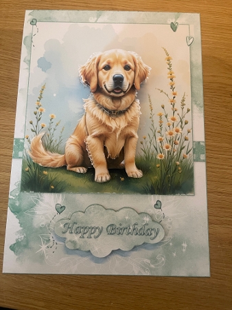 Golden Retriever A5 Topper and Decoupage by Niki Bailey