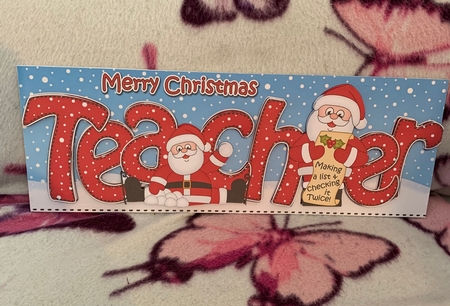 Large Dl Xmas Teacher Santa 3D Decoupage by Niki Bailey