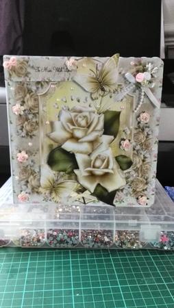 Beautiful Antique Rose Card Front Kit by Nichola Davis
