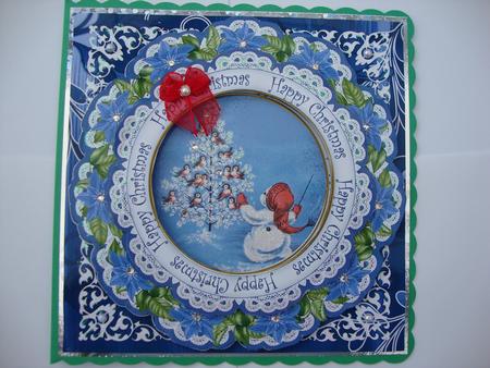 Singing Birds Happy Christmas 8in Doily Shaker Cf Mini Kit by MARION CORBETT