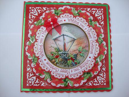 Red Lantern Wu Happy Christmas 8in Doily Shaker Cf Mini Kit by MARION CORBETT