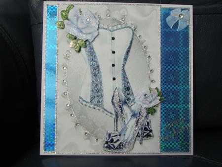 Satin Silver Basque with Sparkle Shoes and Roses by MARION CORBETT