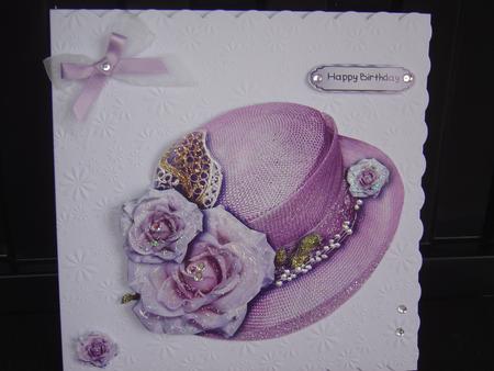 Lovely Hat Card Topper 4 by MARION CORBETT