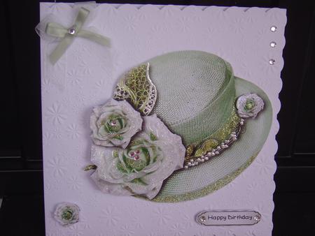 Lovely Hat Card Topper 3 by MARION CORBETT