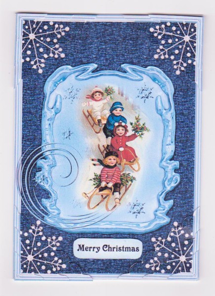 Christmas Sleighs Card Front by Norma Howgate