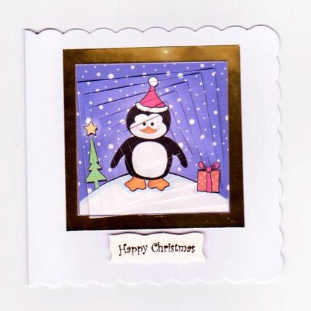Cheeky Xmas Penguin Twisted Pyramage Sheet by Norma Howgate