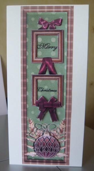 Framed Merry Christmas and Bauble Large Dl Card by Norma Howgate