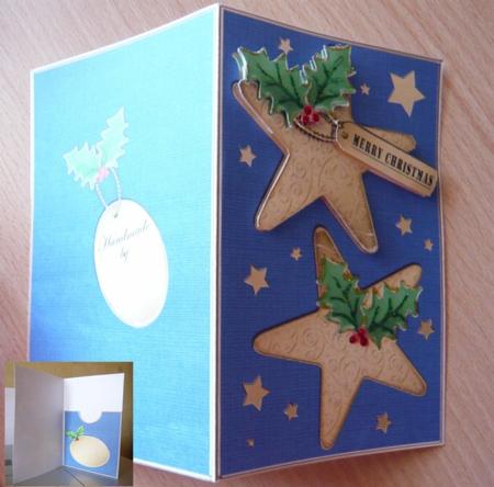 Elegant Christmas Stars Lottery Wallet Card by Norma Howgate