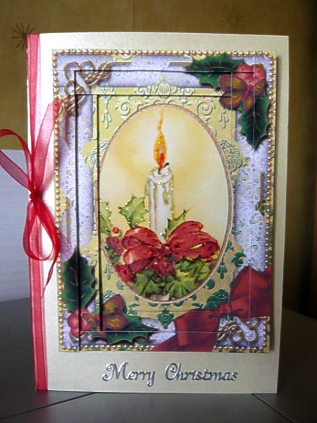 Traditional Candle Holly 7x5in Spiral Edge Stacker by Norma Howgate