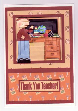 Thank You Teacher! Male Pyramid Card Front by Norma Howgate