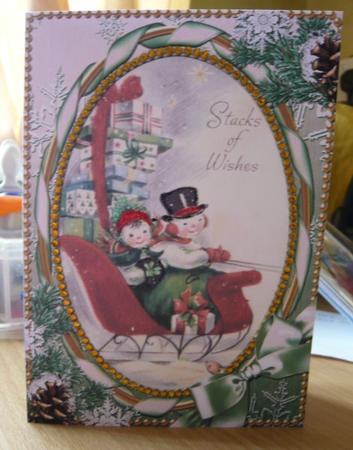 Stacks of Wishes Snow 7x5inch Folded Picture Card by Norma Howgate