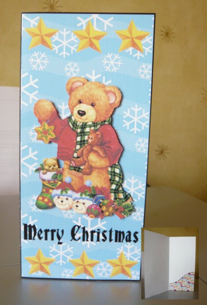 Voucher Card - Teddy in Slippers by Norma Howgate