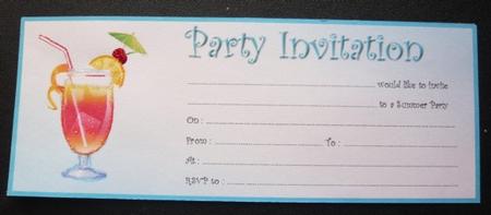 Party Invitations - Summer Drinks 1 by Norma Howgate