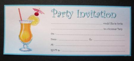 Party Invitations - Summer Drinks 2 by Norma Howgate