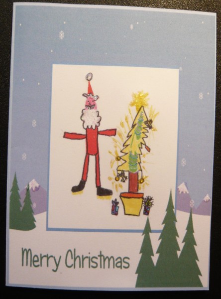 Child Art by James Quick Christmas Card by Norma Howgate