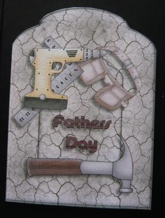 Tools Fathers Day Scalloped Top Quick Card by Norma Howgate