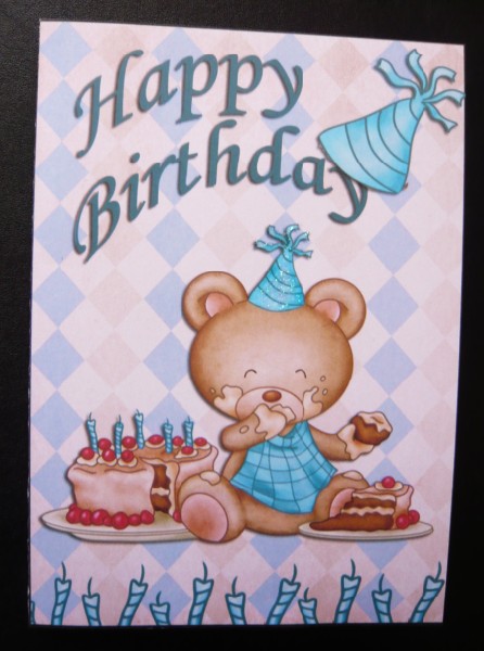 Baby Boy Birthday Bear 5x7 by Norma Howgate
