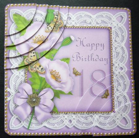 Lilac Poppy 18 Birthday 6in Duo Corner Stacker by Norma Howgate