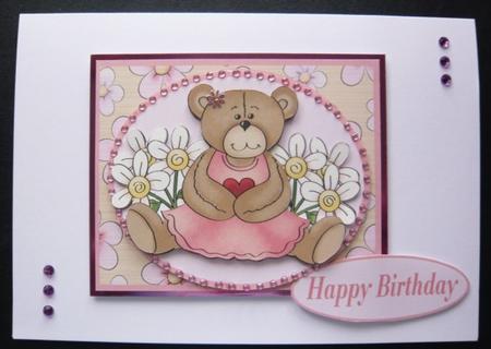 Springtime Bear Decoupage Card by Norma Howgate