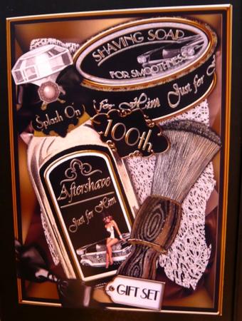 Aftershave 100th Birthday Gift Set A4 Picture Sheet by Norma Howgate