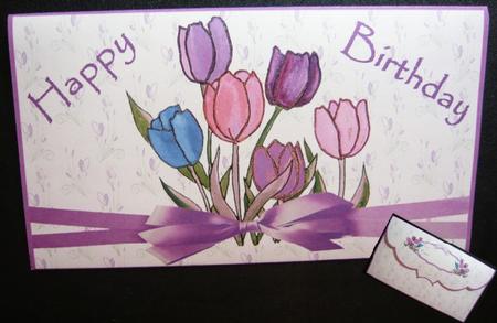 Purple Tulips Moneywallet by Norma Howgate