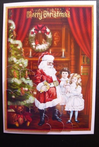 Vintage Christmas Scene with Shell Edge Corner Stacker by Norma Howgate