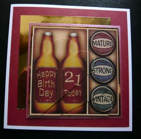21st Birthday Beer Gift Set Fan Pyramage Topper by Norma Howgate
