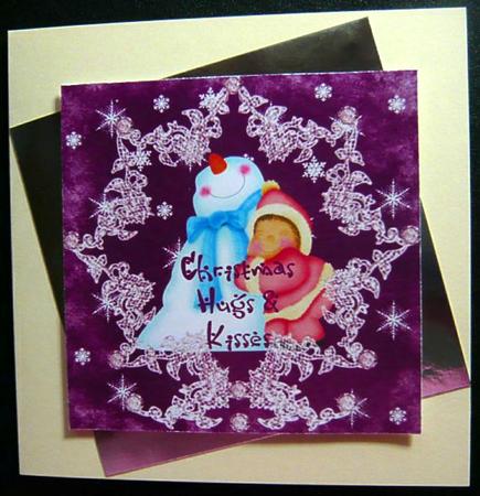 Christmas Hugs and Kisses Toppers in Six Colours by Norma Howgate