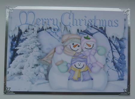 Snowman and Snow Family in the Snow A4 by Norma Howgate