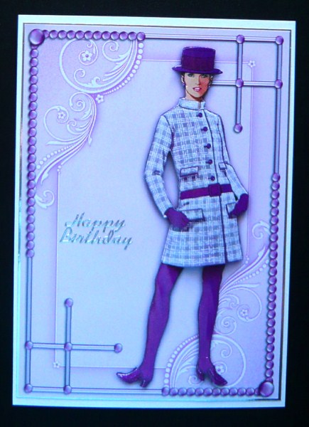 Flirty Frocks in Mauve Decoupage by Norma Howgate