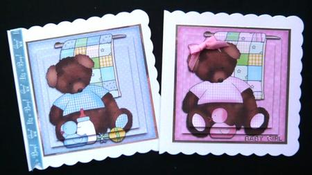 2 Baby Boy and Girl Toppers by Norma Howgate