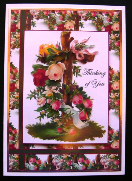 Sympathy Vintage Cross and Roses by Norma Howgate