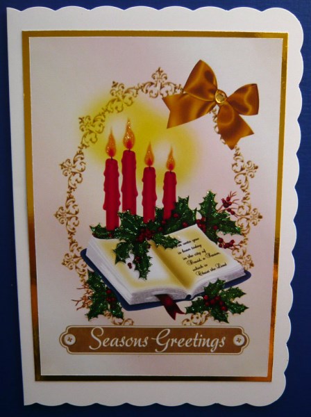 Beautiful Candles on a Open Book A4 by Norma Howgate