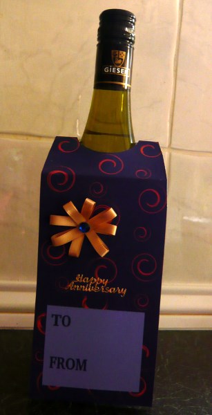 Any Occasion Bottle Gift Tag Blue by Norma Howgate