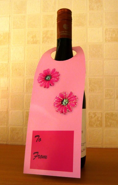Any Occasion Bottle Gift Tag Pink by Norma Howgate