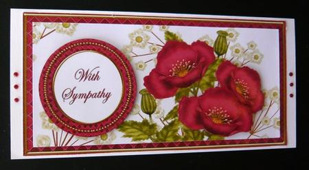 Dred Poppies in Sympathy Dl Decoupage Topper by Norma Howgate