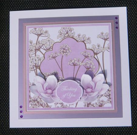 Lilac Magnolia Thinking of You 7in Time Flower Deco Topper by Norma Howgate