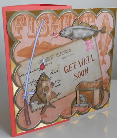 Borange Fishing Get Well Soon 8in Decoupage Step by Step by Norma Mann